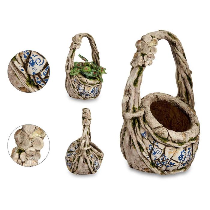 Cesta de Poliresina Rustica Ibergarden para Jardín 44 cm - Gris, Blanco, Azul (2 Unidades) Cesta de Poliresina Rustica Ibergarden para Jardín 44 cm - Gris, Blanco, Azul (2 Unidades)