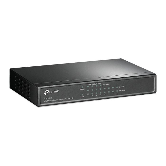 TP-Link TL-SG1008P Switch Gestionado Gigabit Ethernet de 8 Puertos con 4 Puertos PoE Gris 1