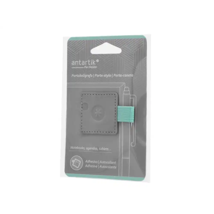 Antartik Portabolígrafo Autoadhesivo para Cuaderno, Agenda y Tablet hasta 15mm Grosor, Gris y Turquesa 1 Antartik Portabolígrafo Autoadhesivo para Cuaderno, Agenda y Tablet hasta 15mm Grosor, Gris y Turquesa 1