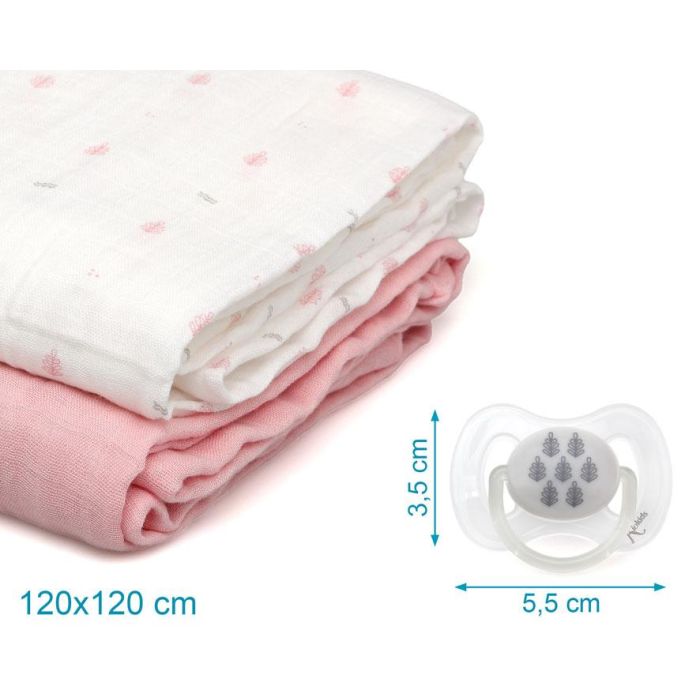 Set 2 Muselinas Y Chupetes +0 Rosa 3 Set 2 Muselinas Y Chupetes +0 Rosa 3