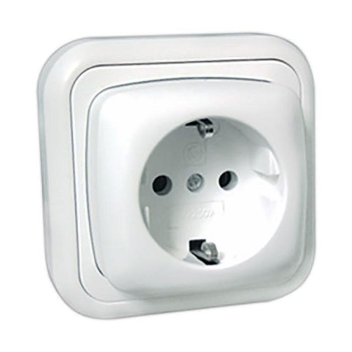 Gilma Base Schuko Sobrepuesta TT 16A/250V Blanca