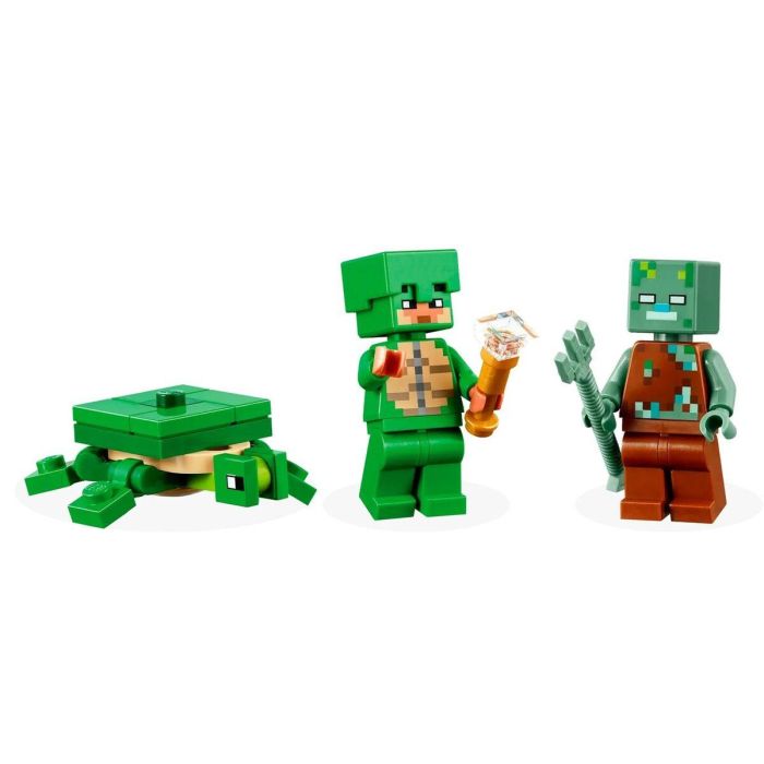 LEGO 21254 Minecraft Turtle Beach House, Juguete con Accesorios, Minifiguras de Personajes de Videojuegos 3