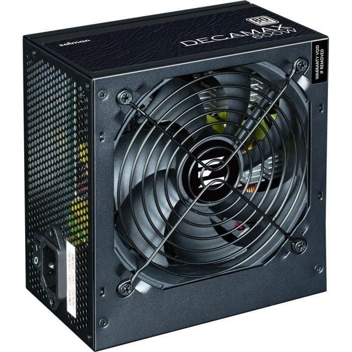 Fuente de alimentación para PC - ZALMAN - DecaMax 600W - 80+ - No modular - Ventilador de 120 mm - Negro 2 Fuente de alimentación para PC - ZALMAN - DecaMax 600W - 80+ - No modular - Ventilador de 120 mm - Negro 2