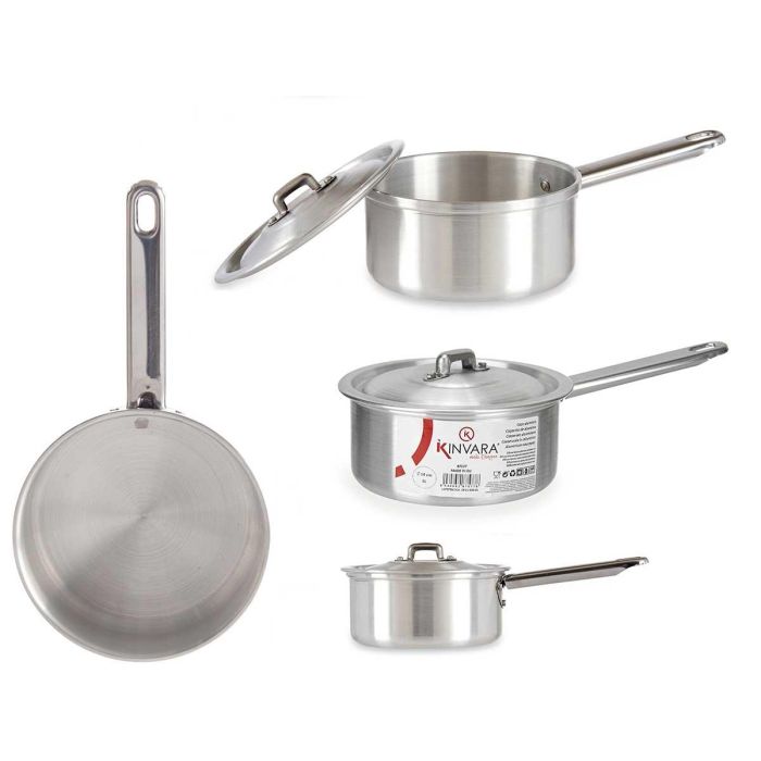 Cazo de Aluminio Kinvara con Tapa 14 cm, 1L - Apto Gas, Horno y Lavavajillas (10 Unidades) Cazo de Aluminio Kinvara con Tapa 14 cm, 1L - Apto Gas, Horno y Lavavajillas (10 Unidades)