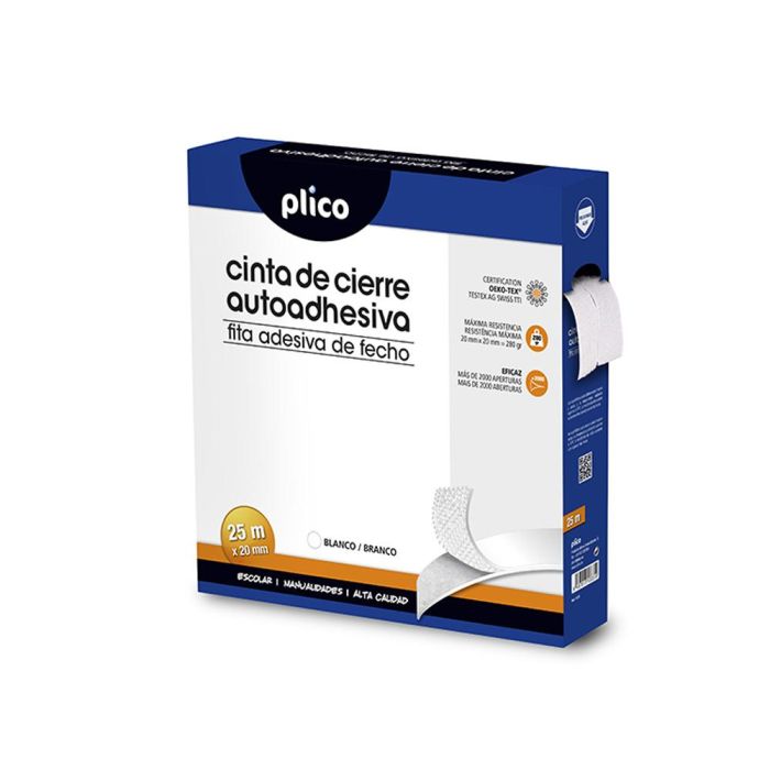 Plico Cinta De Cierre Autoadhesiva 20 mm X 25M Blanco 1