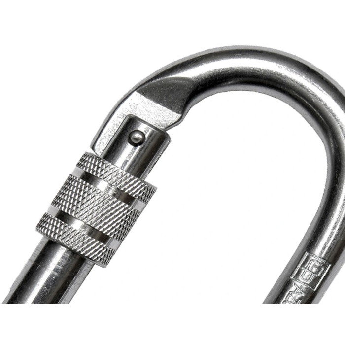 Faru Mosquetón Acero Galvanizado Apertura 18 mm Cierre Rosca Manual Resistencia 25 kN Seguridad Trabajo 2