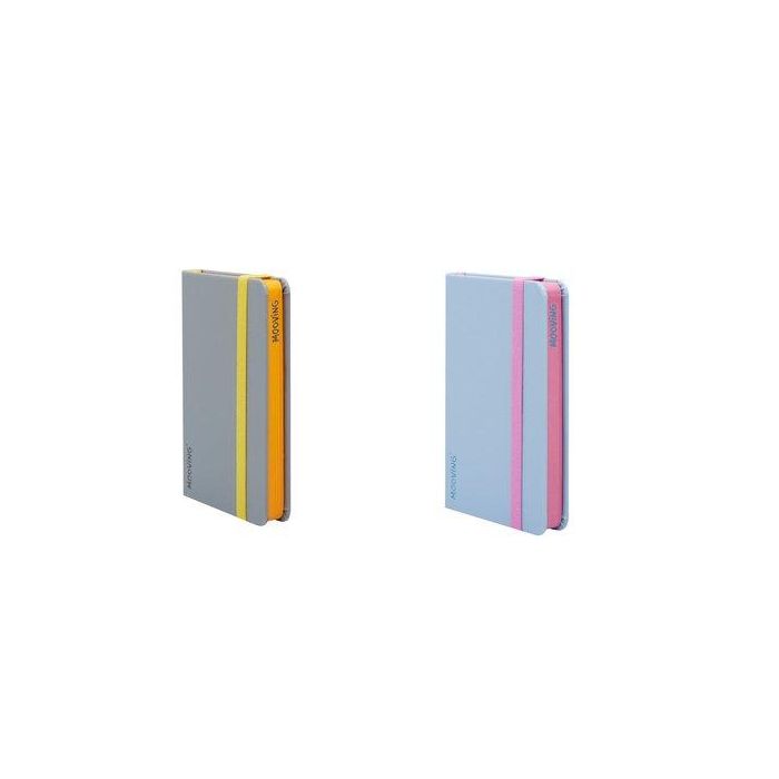 Cuaderno Mooving Tapa Dura A6 96H 90Gr. Horizontal Con Goma Colores Surtidos