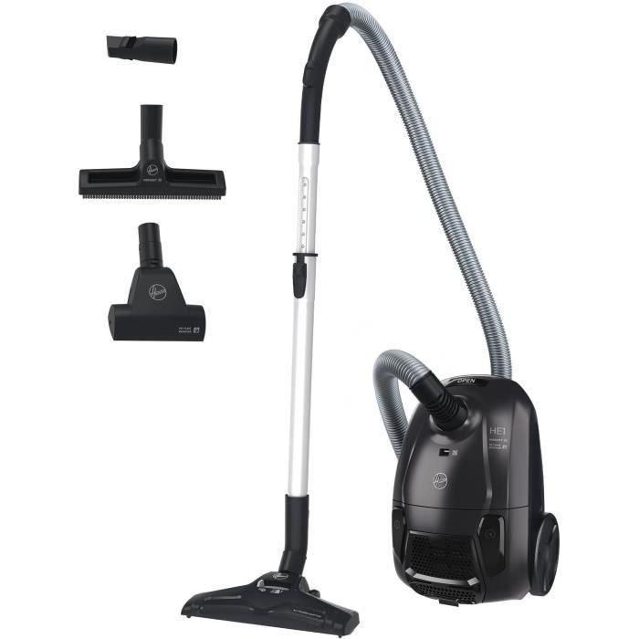 Hoover HE1 Aspirador de Bidón con Bolsa Compacta y Potente, Gran Capacidad 2.5L, Alto Rendimiento Suelos Duros y Alfombras
