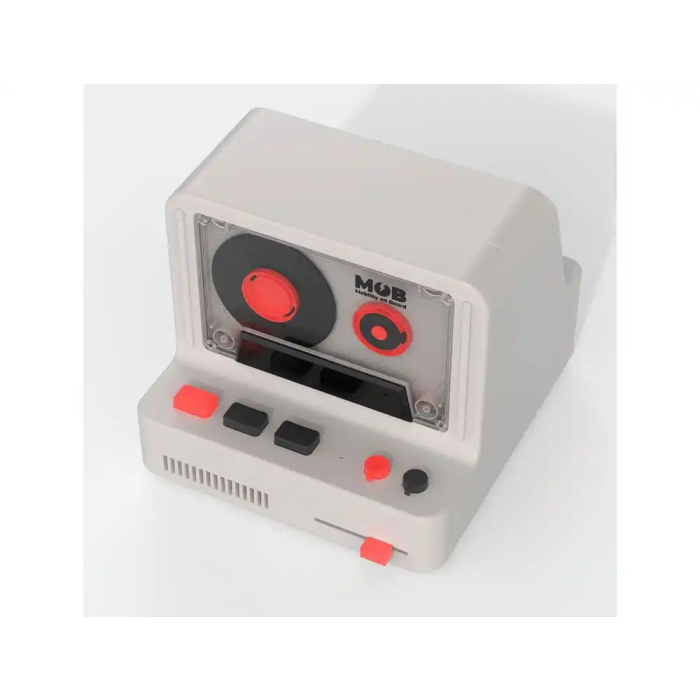 Wondee Altavoz Bluetooth Retro Grey con Iluminación Disco, 5W, 12h Batería, Sonido Potente, Diseño Vintage 80s 1