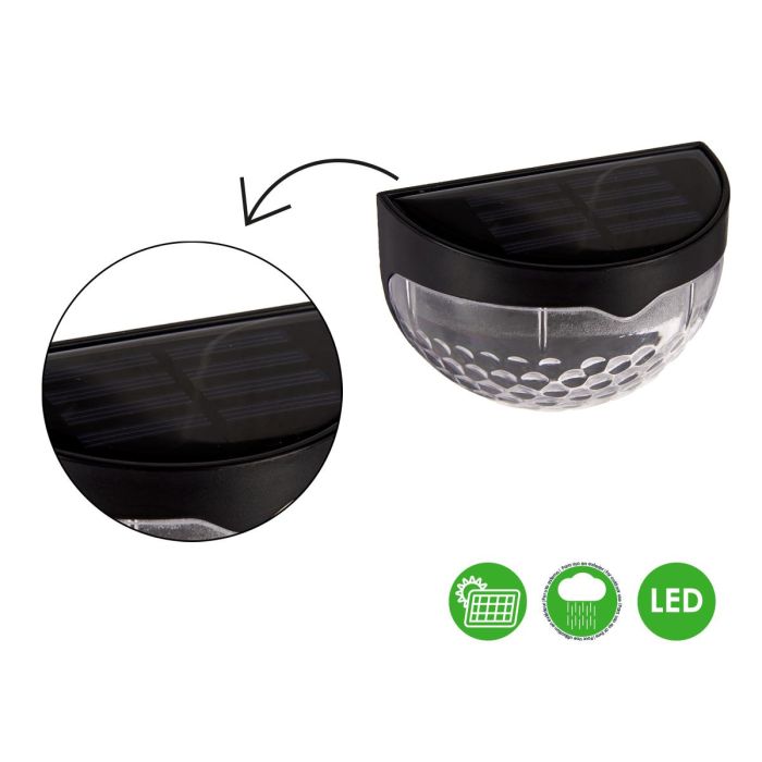 Ibergarden Set Luz Solar Exterior Pared Luz Fria Negro 5x65x9cm (Set de 24) Ibergarden Set Luz Solar Exterior Pared Luz Fria Negro 5x65x9cm (Set de 24)