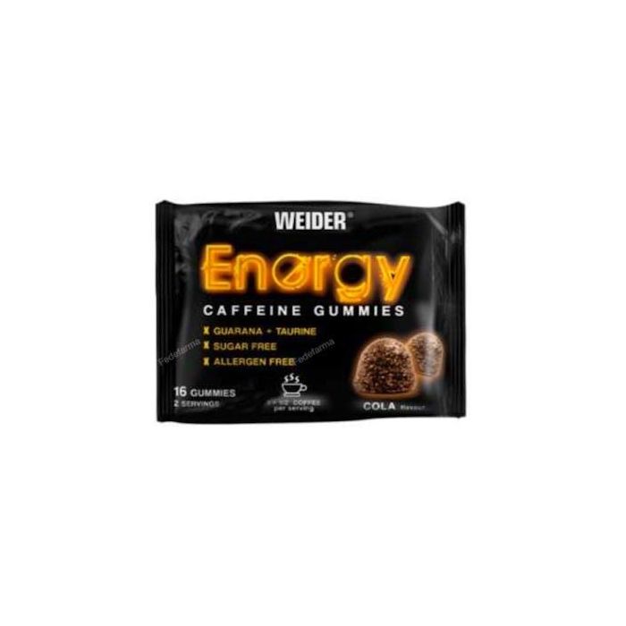 Weider Gummy Energy Caffeine Cola Gominolas Energéticas con Cafeína y Vitaminas Sabor Cola 16Gummiesx15Uds.