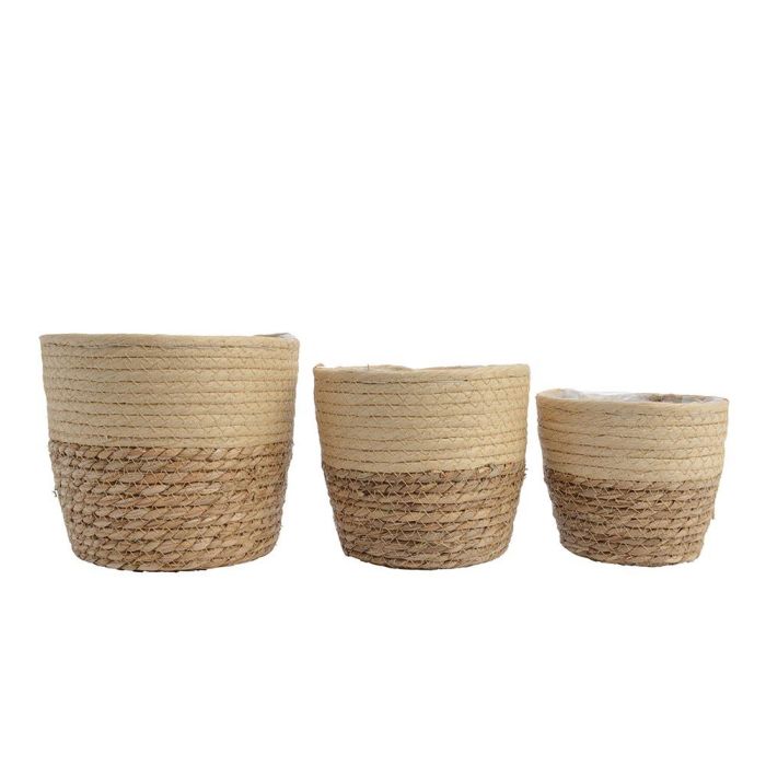 KSD Conjunto de 3 cestos de yute Ø20x17cm, natural 1