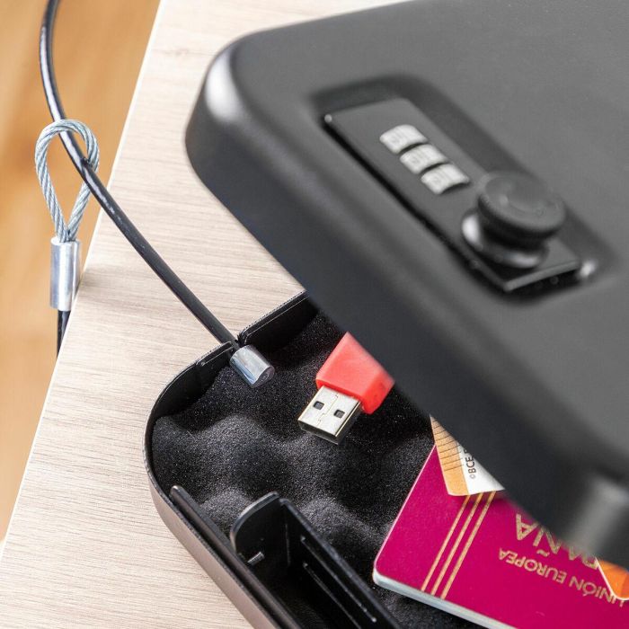 Caja Fuerte Portátil con Cable de Seguridad Prisaven InnovaGoods 8 Caja Fuerte Portátil con Cable de Seguridad Prisaven InnovaGoods 8