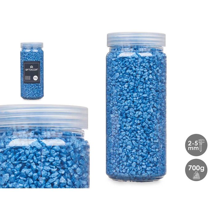 Bote Piedra Metalizada 700g Azul - Giftdecor, 2-5 mm, 6.5x15.5x6.5 cm (12 Unidades) Bote Piedra Metalizada 700g Azul - Giftdecor, 2-5 mm, 6.5x15.5x6.5 cm (12 Unidades)