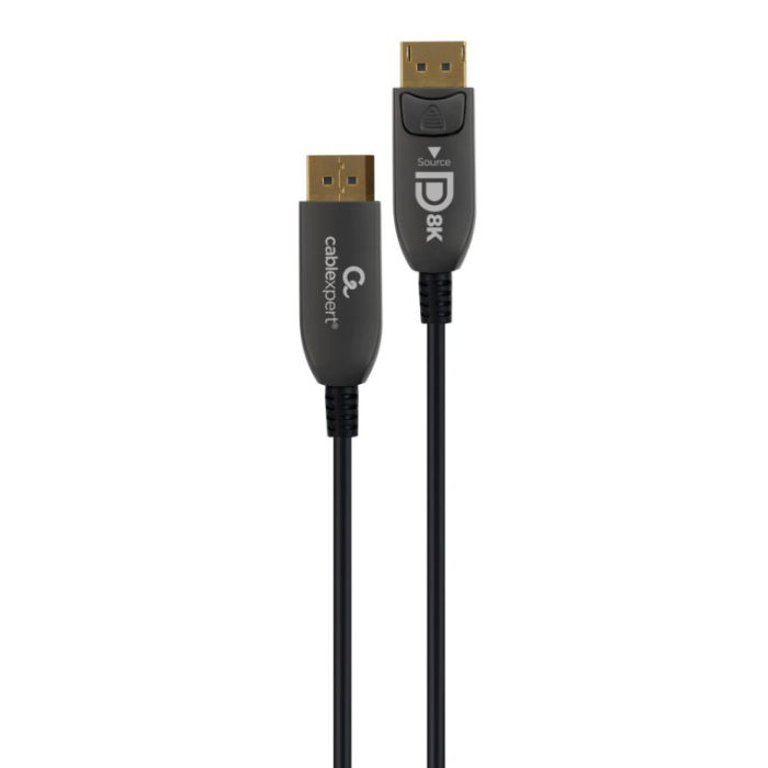 GEMBIRD CC-DP8K-AOC-30M Cable DisplayPort 30m Fibra Óptica 8K 60Hz Negro Conectores Metálicos Chapados en Oro