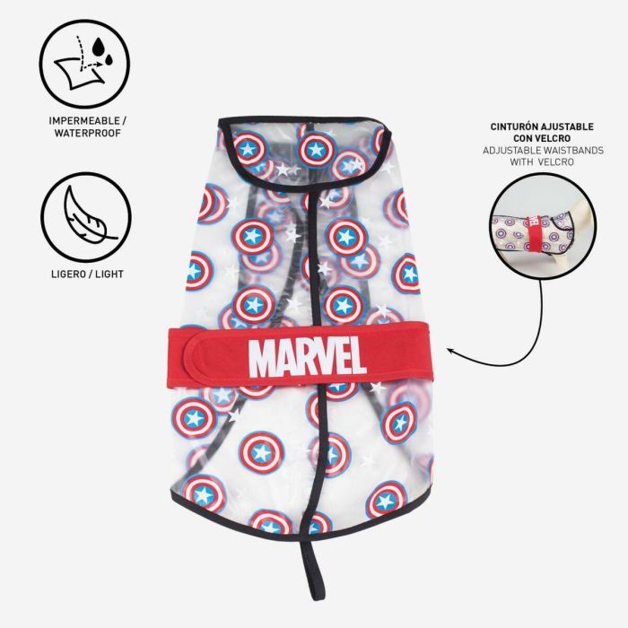 Impermeable ajustable para perro m avengers capitan america talla m 4 Impermeable ajustable para perro m avengers capitan america talla m 4