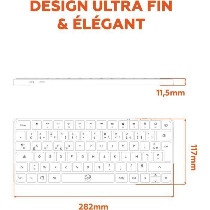 Mini teclado inalámbrico - Teclas planas - MOBILITY LAB - KP430W - AZERTY - FR - Negro 5