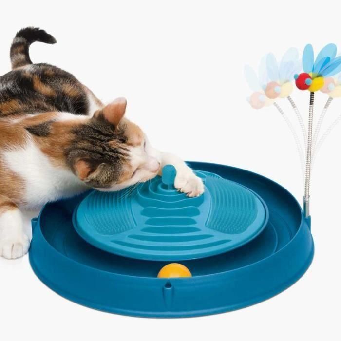 Circuito CAT IT 3 en 1 con bola, banda de masaje y catnip - Ø 36 cm - Azul - Para gatos 2 Circuito CAT IT 3 en 1 con bola, banda de masaje y catnip - Ø 36 cm - Azul - Para gatos 2