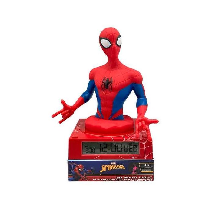Kids Euroswan Lámpara 3D Despertador y Fecha Spiderman (4x1) 3