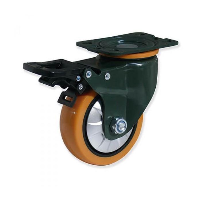 Rueda Giratoria Placa Pu 125Mm Con Freno Gayner Rueda Giratoria Placa Pu 125Mm Con Freno Gayner