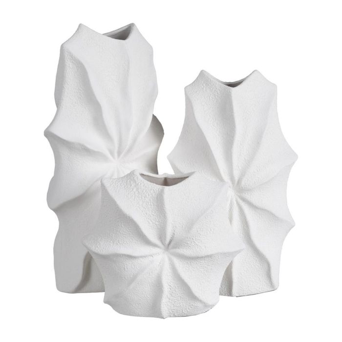 Jarrón Blanco Barro Decoración 22 X 15 X 38 cm