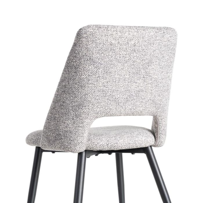Silla Jaspeado Gris-Blanco Tejido-Metal 50 X 57 X 81 cm