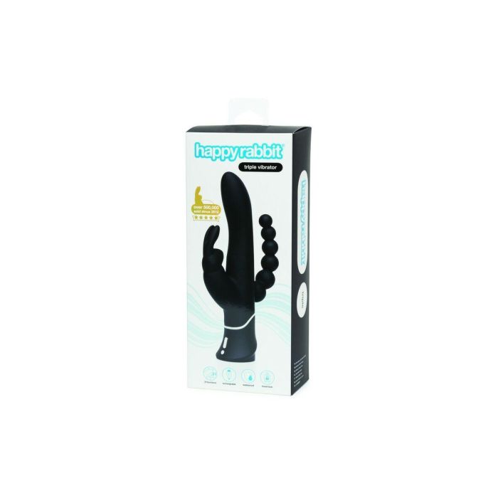Vibrador conejito Happy Rabbit 01253 Negro 1 Vibrador conejito Happy Rabbit 01253 Negro 1