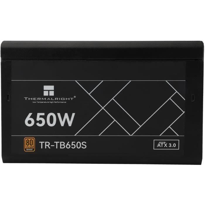 Fuente de alimentación para PC - THERMALRIGHT - TB650S - 650W - 80+ Bronce - No modular - ATX 3.0 - Negro 1 Fuente de alimentación para PC - THERMALRIGHT - TB650S - 650W - 80+ Bronce - No modular - ATX 3.0 - Negro 1