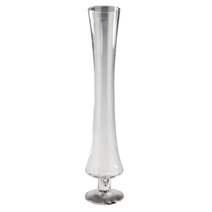 DKD Home Decor Jarrón Básicos de Cristal Transparente 9.5x11.5x60 cm Hecho a Mano - Pack 4 Unidades