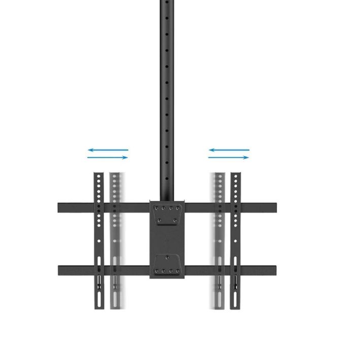 TooQ LPCE1186TSLI-XL-B Soporte de Techo para TV/Monitor 43-86" (60kg) VESA 600x400, Inclinable, Giratorio, Altura Ajustable, Negro 1