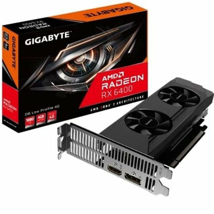Gigabyte 9VR64D6L-00-10 Tarjeta Gráfica AMD Radeon RX 6400 4GB GDDR6 Low Profile, RDNA 2, PCIe 4.0, HDMI/DP