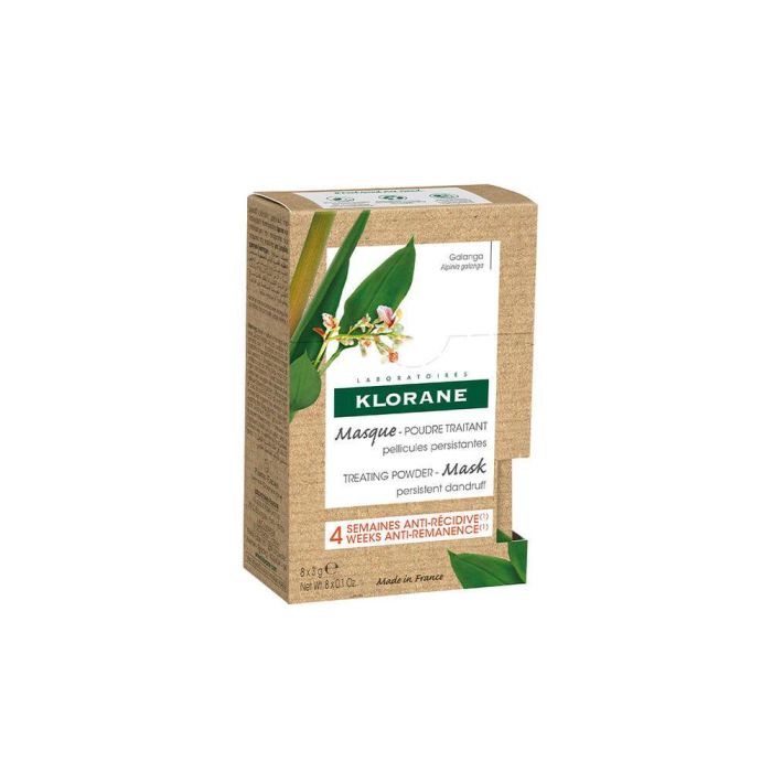 Klorane Mascarilla anti-caspa con Galanga, 8 Sobres