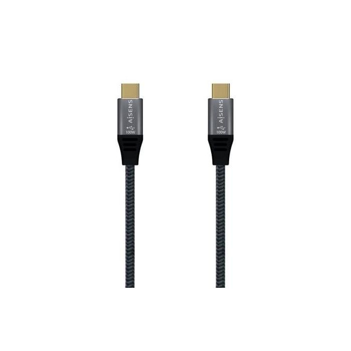 Cable USB 2.0 Tipo-C Aisens A107-0628 5A 100W/ USB Tipo-C Macho - USB Tipo-C Macho/ Hasta 100W/ 60Mbps/ 1m/ Gris Cable USB 2.0 Tipo-C Aisens A107-0628 5A 100W/ USB Tipo-C Macho - USB Tipo-C Macho/ Hasta 100W/ 60Mbps/ 1m/ Gris