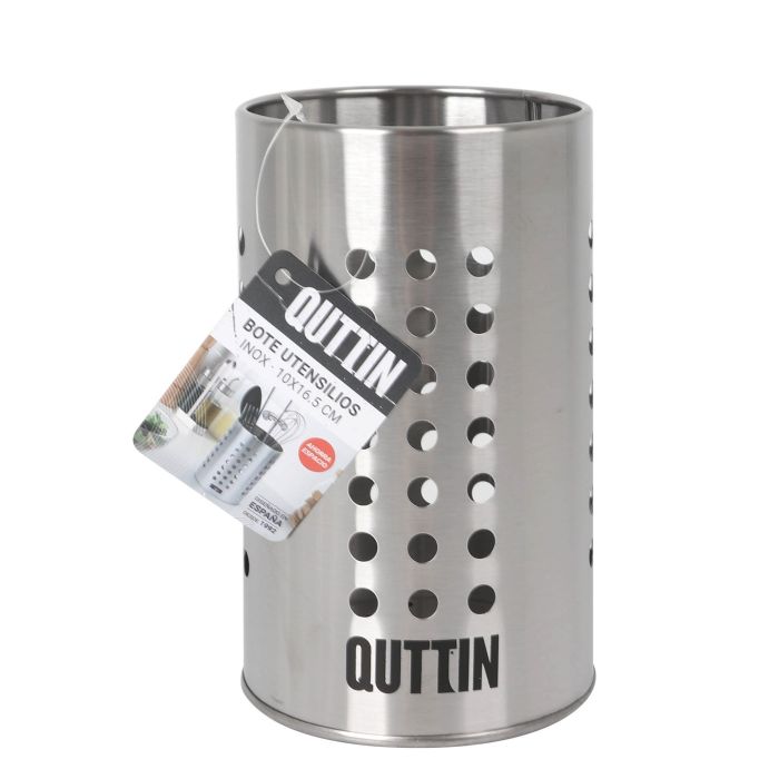Bote de utensilios de acero inoxidable Quttin 10x16.5 cm (12 Unidades) 1 Bote de utensilios de acero inoxidable Quttin 10x16.5 cm (12 Unidades) 1