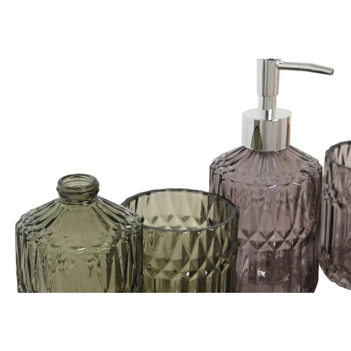 Baño Moderno DKD Home Decor Verde Ambar 10 x 2 x 18 cm Set de 3 (6 Unidades) 2 Baño Moderno DKD Home Decor Verde Ambar 10 x 2 x 18 cm Set de 3 (6 Unidades) 2