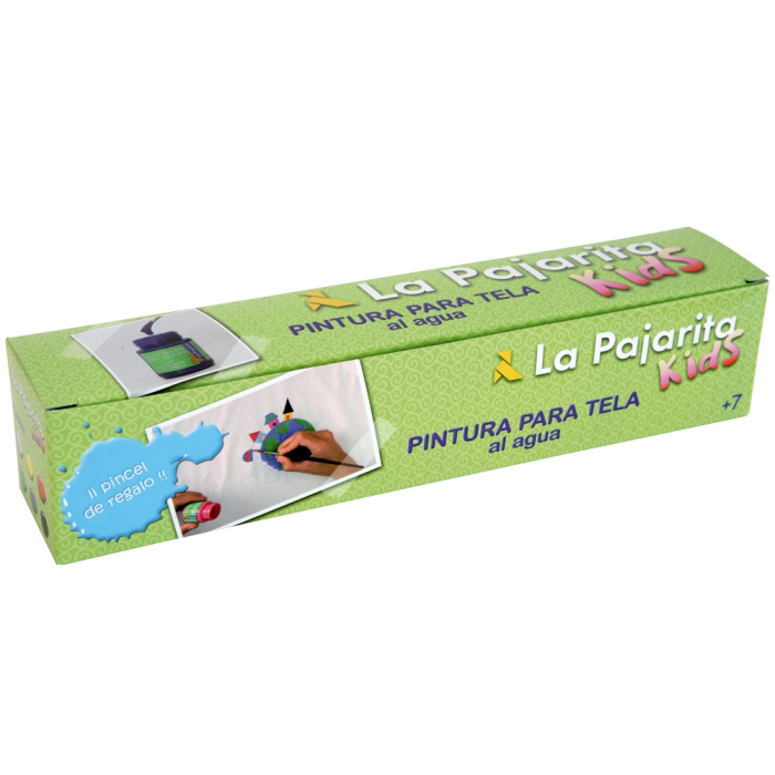 La Pajarita Pintura para Tela Bote 25ml Colores Surtidos con Pincel - Kit 6 Unidades 1