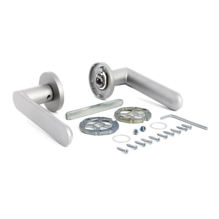 Jandel Modelo Shape 1320 Ø50 Juego de Manivelas con Roseta de Aluminio Acabado Cromo Satinado, Perfil Ultrafino 5mm 2 Jandel Modelo Shape 1320 Ø50 Juego de Manivelas con Roseta de Aluminio Acabado Cromo Satinado, Perfil Ultrafino 5mm 2