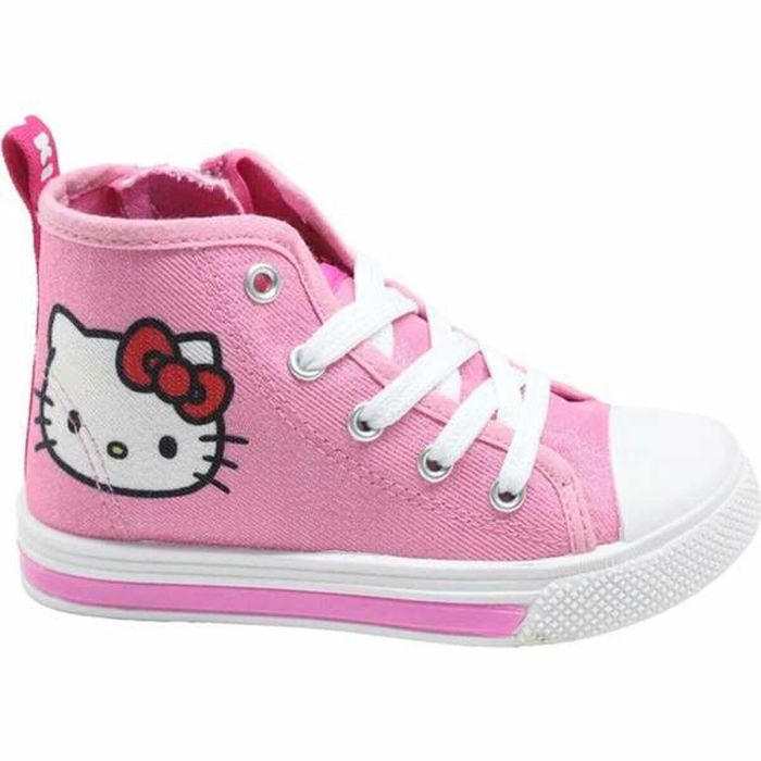 Cerdá T026 Zapatilla alta de loneta con luces Hello Kitty para niña, suela PVC, Talla 26 Rosa 2