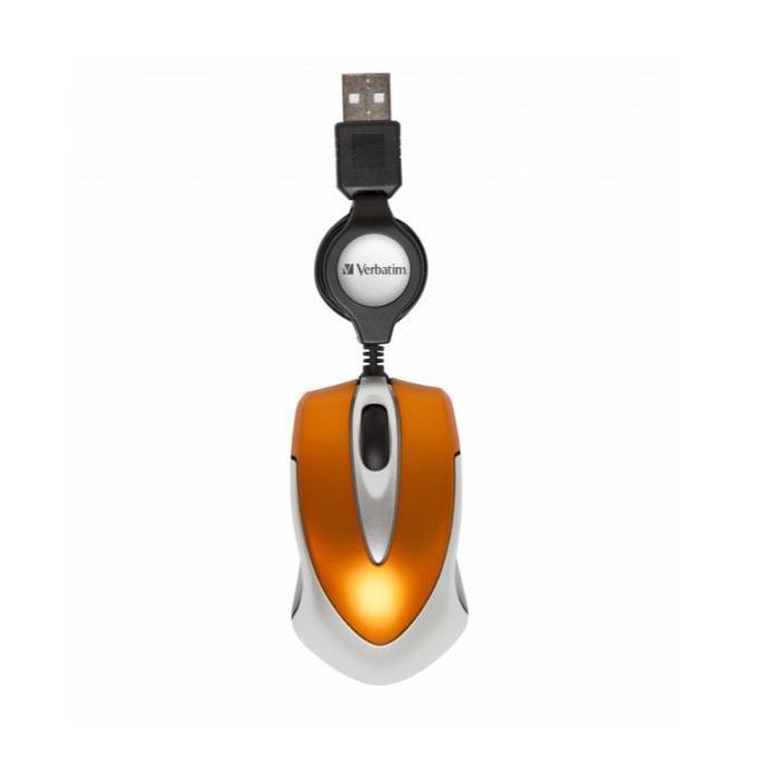 Verbatim Go Mini Ratón Óptico de Viaje USB Retráctil, 1000 dpi, Color Naranja, Ultraligero (44g), Ambidiestro, Ideal para Bolsillos o Portátiles 1 Verbatim Go Mini Ratón Óptico de Viaje USB Retráctil, 1000 dpi, Color Naranja, Ultraligero (44g), Ambidiestro, Ideal para Bolsillos o Portátiles 1