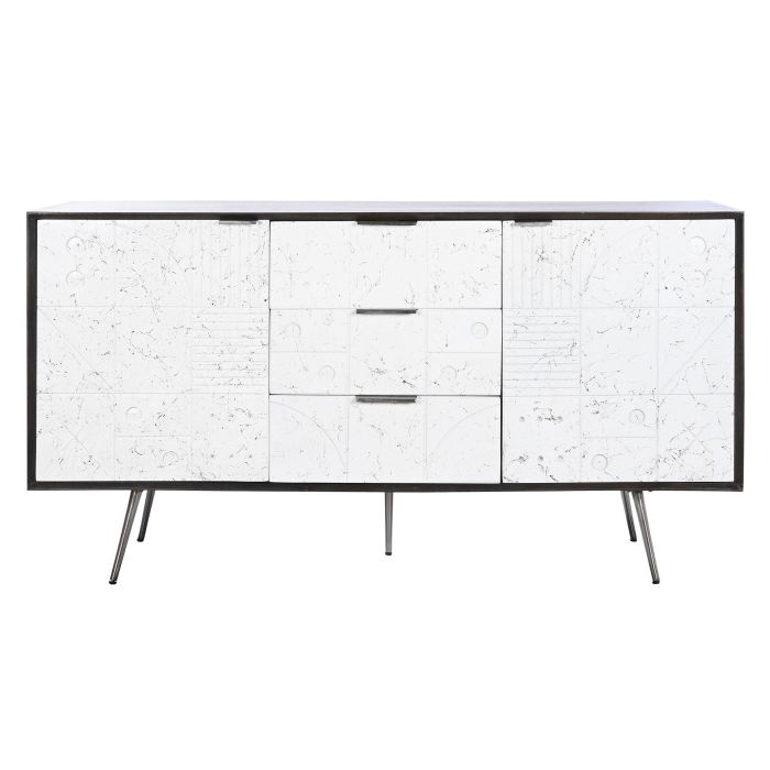 DKD Home Decor Buffet Moderno Marrón Oscuro y Blanco de Madera de Mango 150x43x80 cm con 3 Cajones, 2 Puertas y 2 Estanterías Desmontable 7