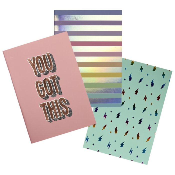 The Concept Factory Juego de 3 Libretas Dina5 Colección Rainbow con 80 Páginas Rayadas (14.8x21 cm) 2