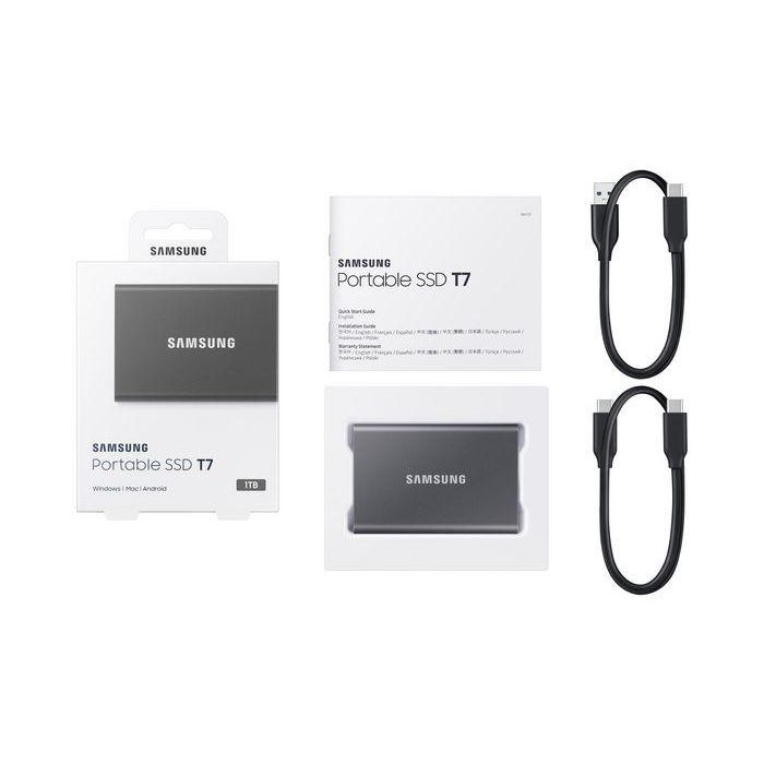 Samsung T7 SSD Portátil 1TB USB 3.2 Gen2 1050MB/s Gris Titan 11 Samsung T7 SSD Portátil 1TB USB 3.2 Gen2 1050MB/s Gris Titan 11