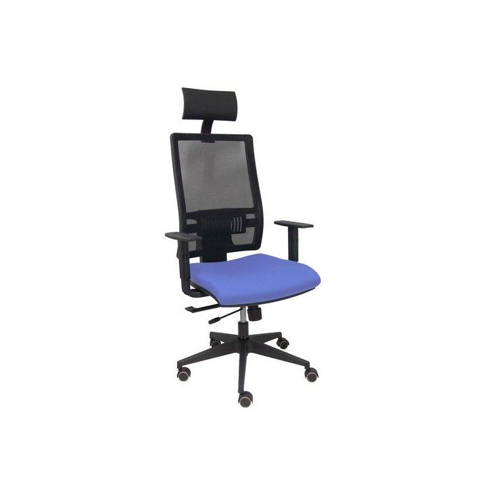 Silla Piqueras Y Crespo Horna Brazos Regulables Cabecero Incluido Mecanismo Traslack Apoyo Lumbar Respaldo Malla Transpirable Y Asiento Tapizado Bali Azul Claro