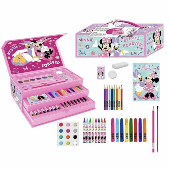 Cerdá Set Papelería Coloreable Minnie Maletín - Ideal para Niños +3 Años - 26x10x13 cm 1