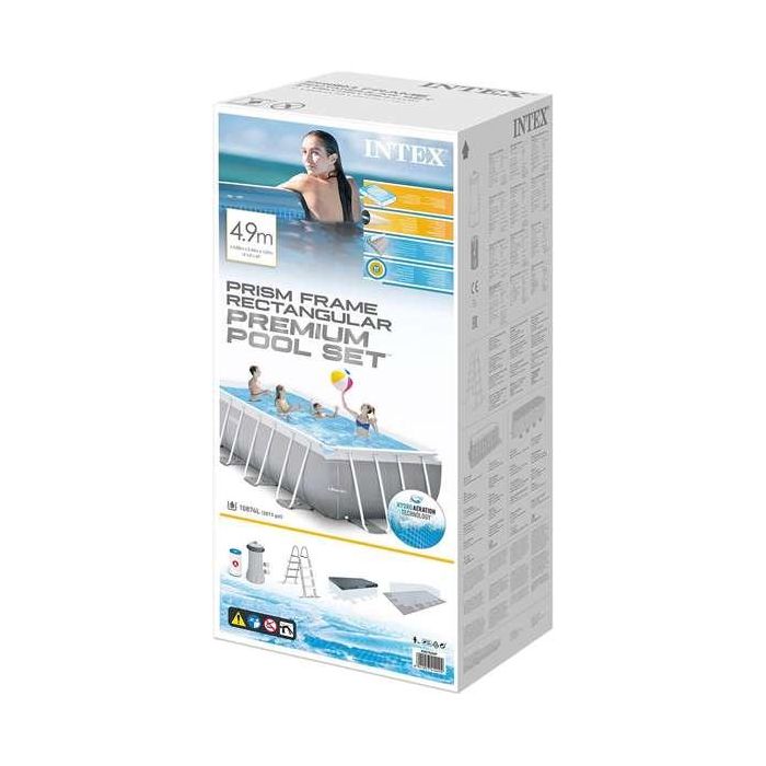 Intex Piscina Rectangular Prism Farme con Depuradora y Escalera (3785 Litros) 488x244x107 cm 1