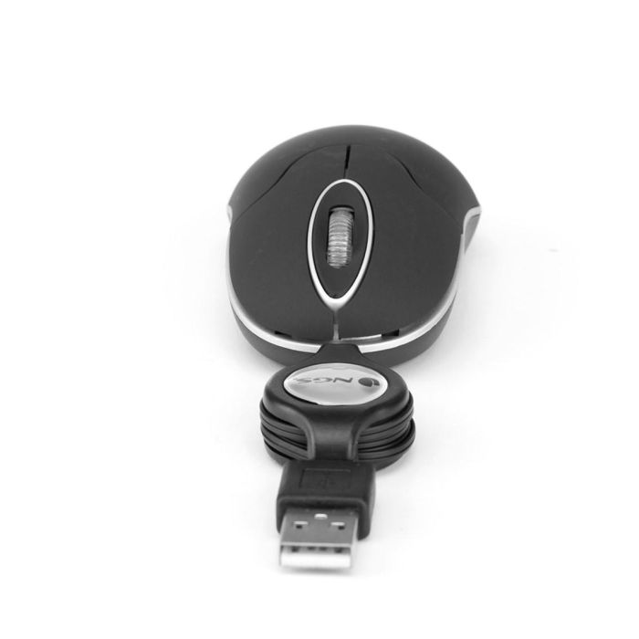 NGS SIN Ratón Óptico USB con Cable, 1000 DPI, 3 Botones, Retráctil, Negro 3 NGS SIN Ratón Óptico USB con Cable, 1000 DPI, 3 Botones, Retráctil, Negro 3