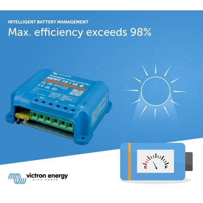 Regulador solar Victron MPPT - 75/15 - 12/24V - 15A 4 Regulador solar Victron MPPT - 75/15 - 12/24V - 15A 4