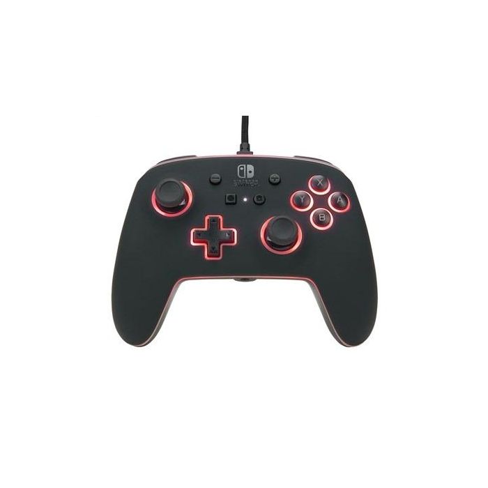 PowerA 1510925-01 Mando con Cable Mejorado Spectra LED para Nintendo Switch, 8 Colores, Efectos LED, Botones Asignables, Compatible con Switch y Switch OLED 2