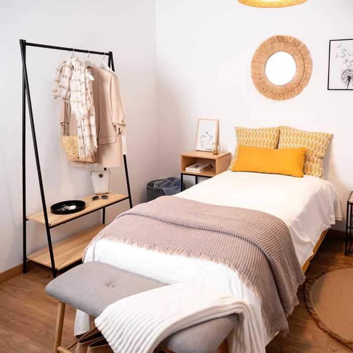 Vinthera Perchero Moa con Dos Baldas de Acero y Madera Blanco 40.5x80x160 cm 4