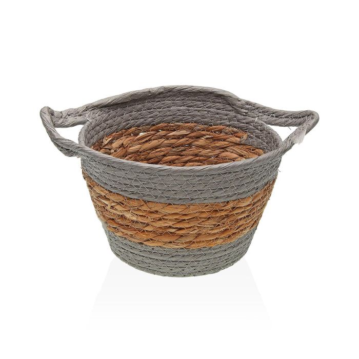 Cesta Redonda Con Asas Gris Versa 19x13 cm - Alga y Papel (2 Unidades) Cesta Redonda Con Asas Gris Versa 19x13 cm - Alga y Papel (2 Unidades)